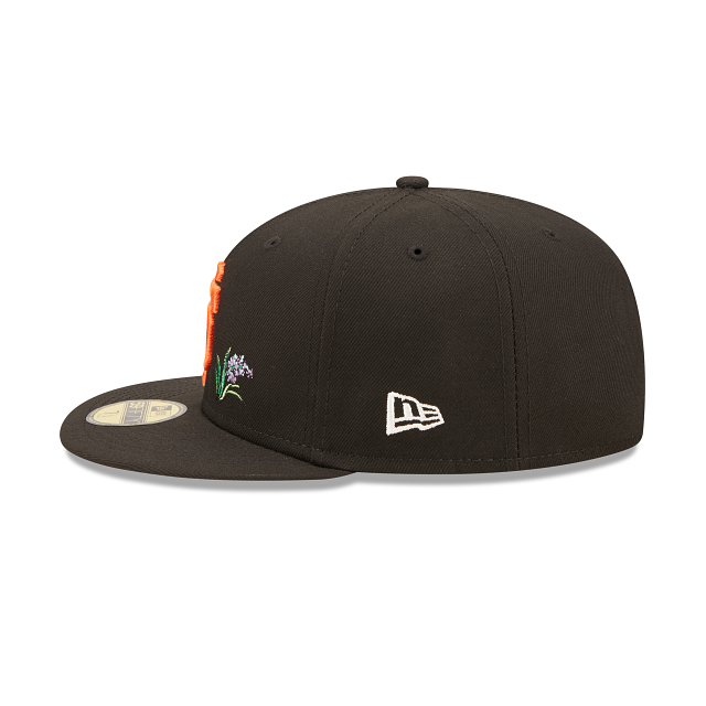 Black San Francisco Giants Watercolor Floral Bottom New Era 59Fifty Fitted
