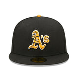Black Oakland Athletics Tigerfill 1989 World Series Patch Orange Bottom 59FIFTY Fitted