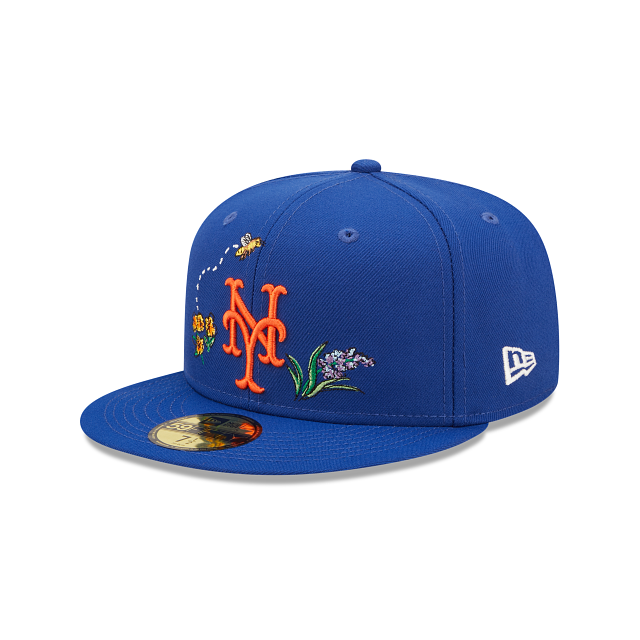Royal Blue New York Mets Watercolor Floral Bottom New Era 59Fifty Fitted