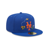 Royal Blue New York Mets Watercolor Floral Bottom New Era 59Fifty Fitted