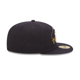 Navy Blue New York Yankees Watercolor Floral Bottom New Era 59Fifty Fitted