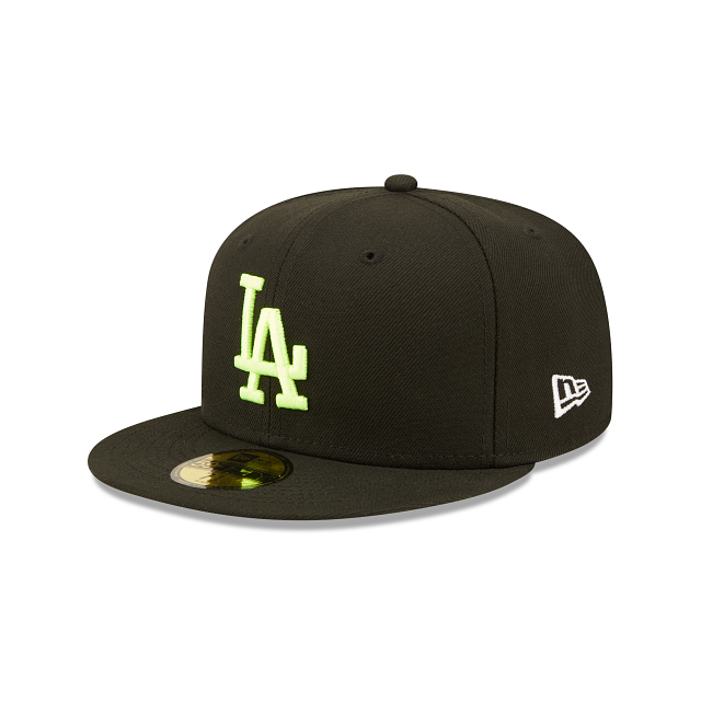 Black Los Angeles Dodgers Neon Green Snakeskin Bottom 1988 World Series Side Patch New Era 59Fifty Fitted