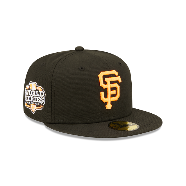 Black San Francisco Giants Neon Orange Snakeskin Bottom 2012 World Series Side Patch New Era 59Fifty Fitted