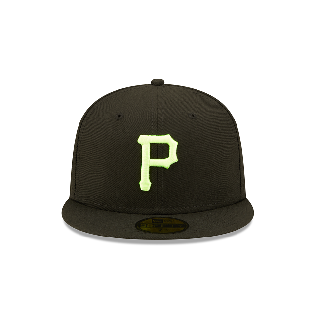 Black Pittsburgh Pirates Neon Green Pop Snakeskin Bottom 76th World Series Side Patch New Era 59Fifty Fitted