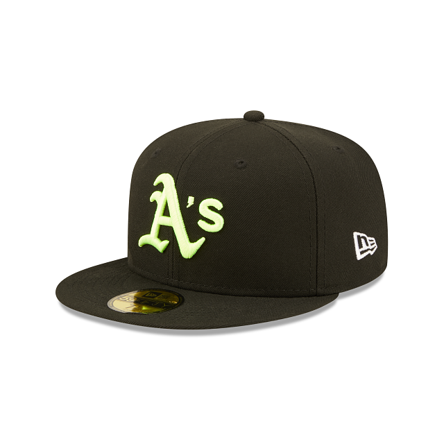Black Oakland Athletics Neon Green Snakeskin Bottom 1989 World Series Side Patch New Era 59Fifty Fitted