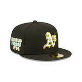 Black Oakland Athletics Green Citrus Pop Bottom 1974 World Series Side Patch New Era 59Fifty Fitted