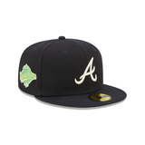 Navy Blue Atlanta Braves Green Citrus Pop Bottom 1995 World Series Side Patch New Era 59Fifty Fitted