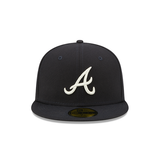 Navy Blue Atlanta Braves Green Citrus Pop Bottom 1995 World Series Side Patch New Era 59Fifty Fitted