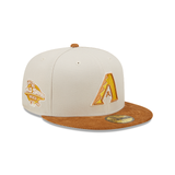 Stone Arizona Diamondbacks Tan Corduroy Visor Dark Green Bottom 2001 World Series Side Patch New Era 59Fifty Fitted