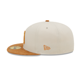 Stone Arizona Diamondbacks Tan Corduroy Visor Dark Green Bottom 2001 World Series Side Patch New Era 59Fifty Fitted