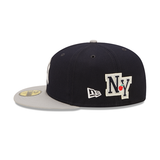 Navy Blue New York Yankees Gray Bottom 2009 World Series Side Patch Letterman New Era 59FIFTY Fitted