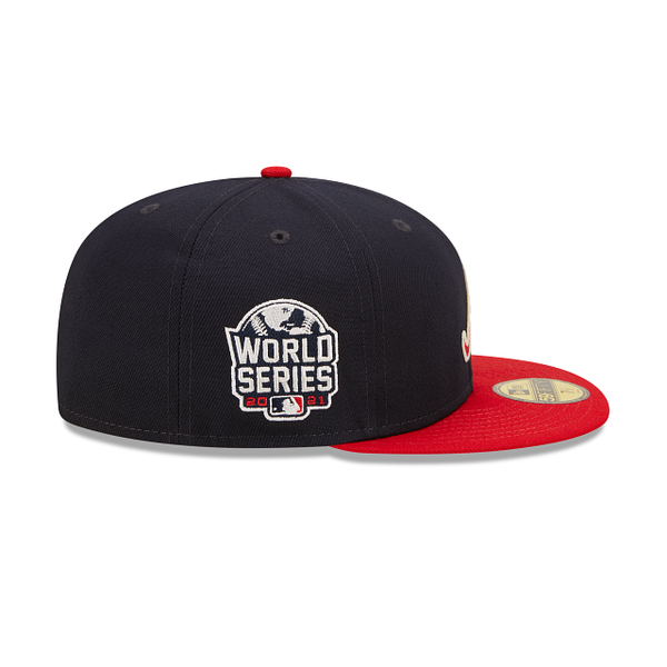 New Era Atlanta Braves 2021 World Series Patch 59FIFTY 2-Tone Fitted Hat – Size 7 1/2 – Blue
