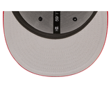 Navy Blue Atlanta Braves Red Visor Gray Bottom 2021 World Series Side Patch Letterman New Era 59FIFTY Fitted