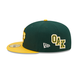 Dark Green Oakland Athletics Yellow Visor Gray Bottom 1989 World Series Side Patch Letterman New Era 59FIFTY Fitted