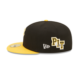 Black Pittsburgh Pirates Yellow Visor Gray Bottom 76th World Series Side Patch Letterman New Era 59FIFTY Fitted