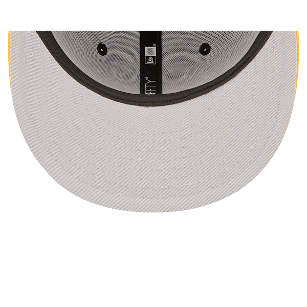 Black Pittsburgh Pirates Yellow Visor Gray Bottom 76th World Series Side Patch Letterman New Era 59FIFTY Fitted