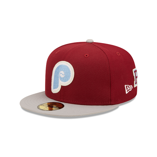 Philadelphia Phillies New Era World Class Back Patch 59FIFTY Fitted Hat -  Gray/Burgundy