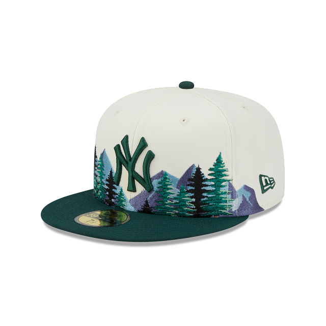 Off White New York Yankees Outdoor Patch Dark Green Visor Toast Bottom 59FIFTY Fitted