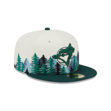 Off White Toronto Blue Jays Outdoor Patch Dark Green Visor Brown Bottom 59FIFTY Fitted