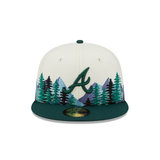 Off White Atlanta Braves Outdoor Patch Dark Green Visor Toast Bottom 59FIFTY Fitted