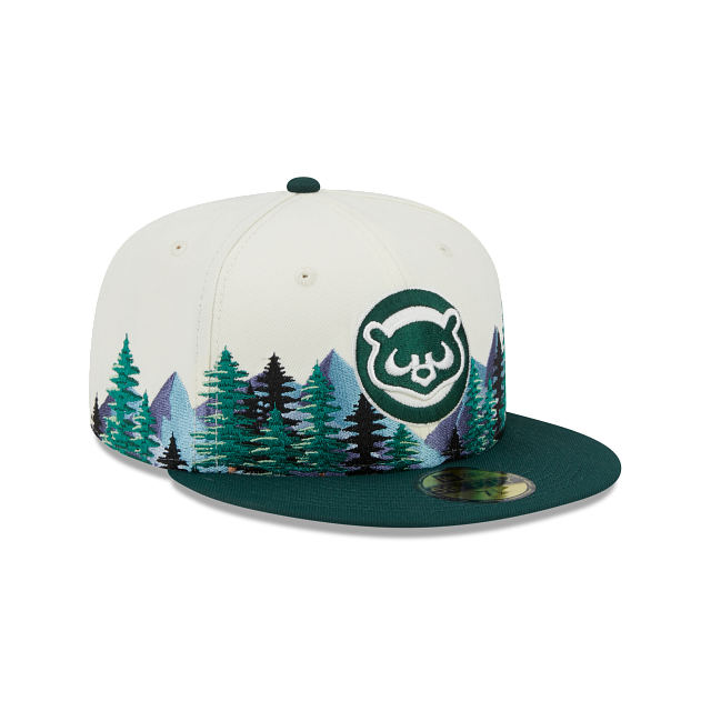 Off White Chicago Cubs Outdoor Patch Dark Green Visor Toast Bottom 59FIFTY Fitted