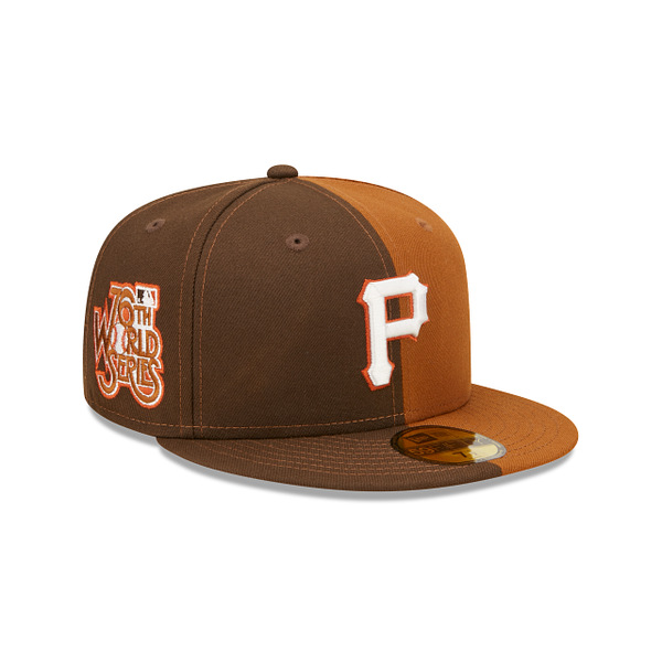 Split Pittsburgh Pirates Rust Orange Bottom 76th World Series Side Patch New Era 59Fifty Fitted