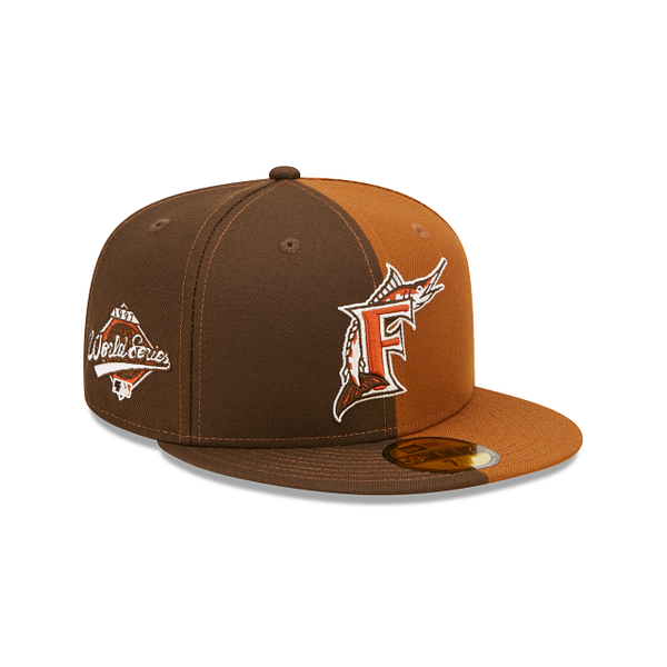 Florida Marlins New Era Custom Orange Side Patch 59FIFTY Fitted Hat, 7 3/8 / Orange