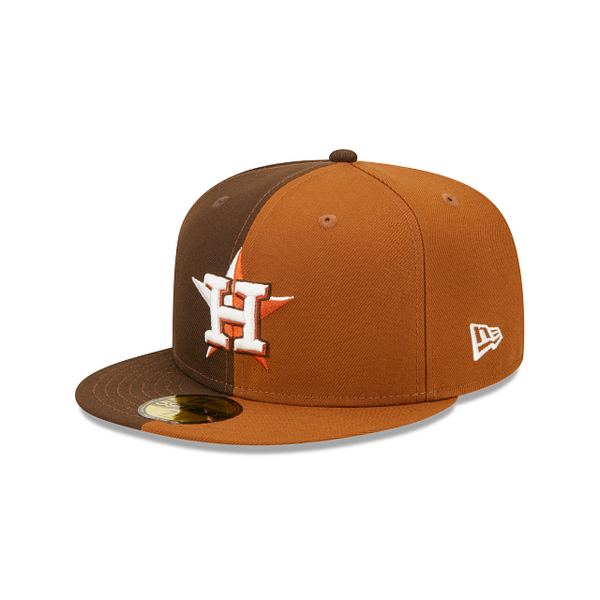 Split Houston Astros Rust Orange Bottom 2017 World Series Side Patch New Era 59Fifty Fitted
