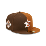 Split Houston Astros Rust Orange Bottom 2017 World Series Side Patch New Era 59Fifty Fitted