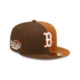Split Boston Red Sox Rust Orange Bottom 2004 World Series Side Patch New Era 59Fifty Fitted
