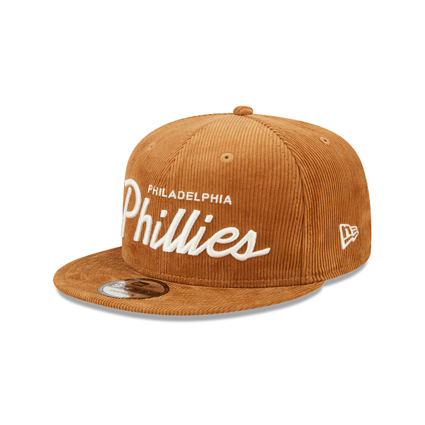 Tan Philadelphia Phillies Corduroy Script Green Bottom New Era 9Fifty Snapback