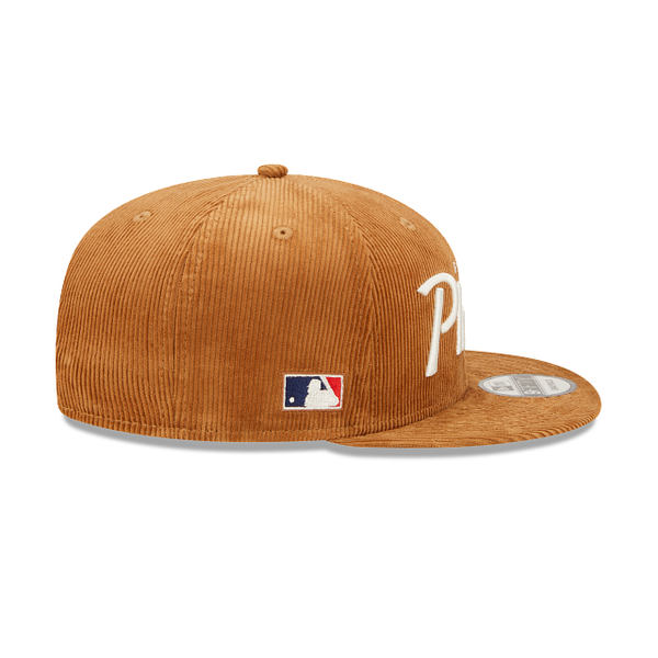 Tan Philadelphia Phillies Corduroy Script Green Bottom New Era 9Fifty Snapback