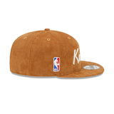 Tan New York Knicks Corduroy Script Green Bottom New Era 9Fifty Snapback