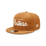 Tan Houston Astros Corduroy Script Green Bottom New Era 9Fifty Snapback