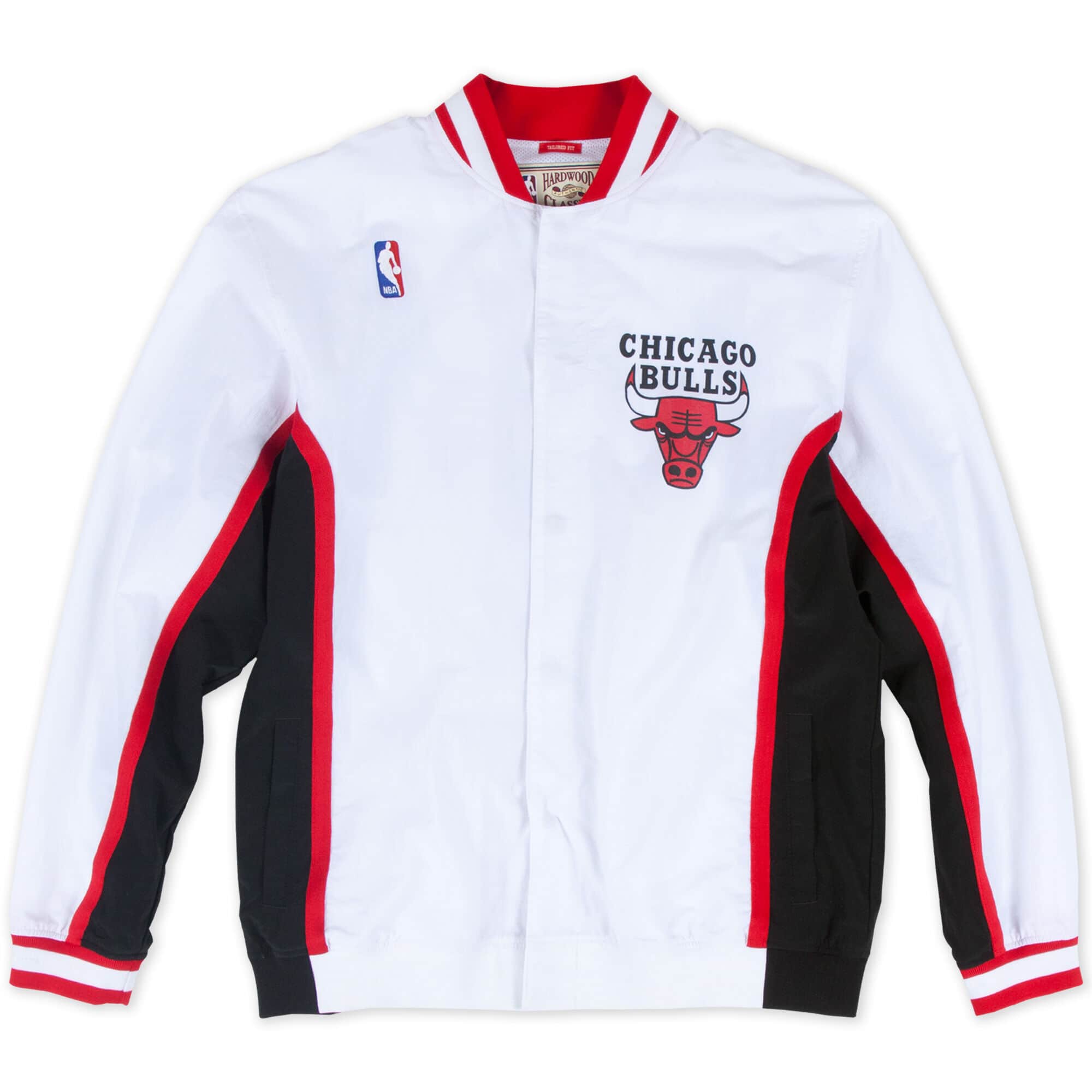MITCHELL & NESS The Chicago Bulls Authentic Warm Up Jacket in White  418T3A9AGSWIH-WHT - PLNDR