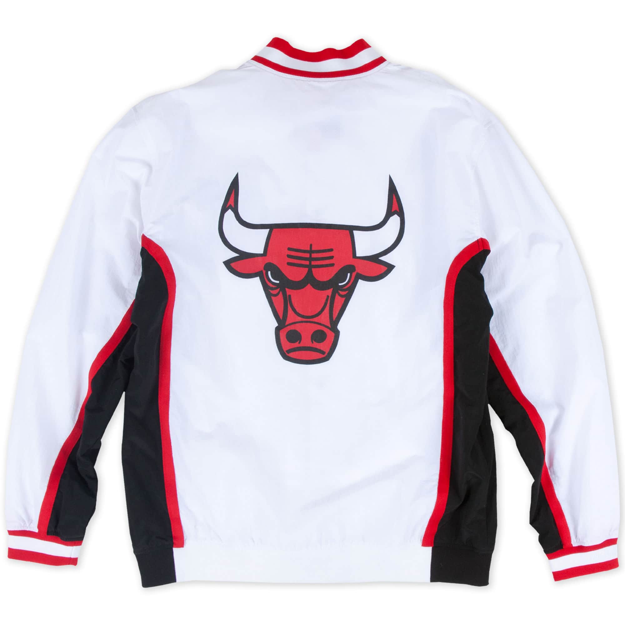 Men's Mitchell & Ness White Chicago Bulls Hardwood Classics Arched Retro Lined Full-Zip Windbreaker Jacket Size: Large