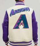 Off White Arizona Diamondbacks Pro Standard Logo Mashup Wool Varsity Heavy Jacket