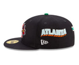 NEW ERA ATLANTA BRAVE OFFSET NAVY BLUE 59FIFTY FITTED HAT