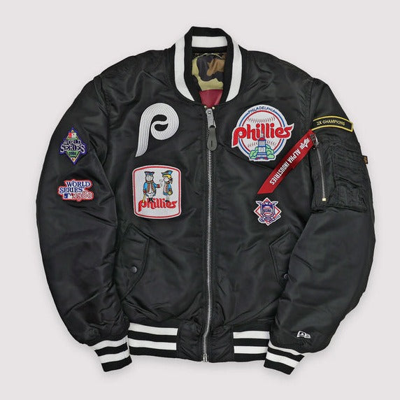 White and Burgundy Philadelphia Phillies Varsity Jacket - Jackets Masters