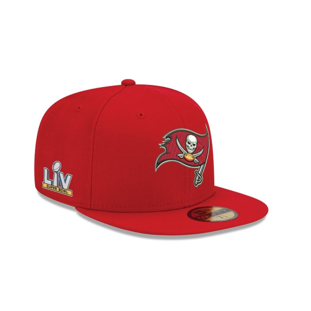 Tampa Bay Buccaneers New Era Red Super Bowl LV Side Patch 59FIFTY Fitted Hat