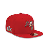 Tampa Bay Buccaneers New Era Red Super Bowl LV Side Patch 59FIFTY Fitted Hat