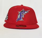 Red Florida Marlins Purple Bottom 100th Anniversary Patch New Era 59Fifty Fitted