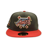 Olive Green Los Angeles Angels Orange Visor Gray Bottom 50th Anniversary Side Patch New Era 59Fifty Fitted
