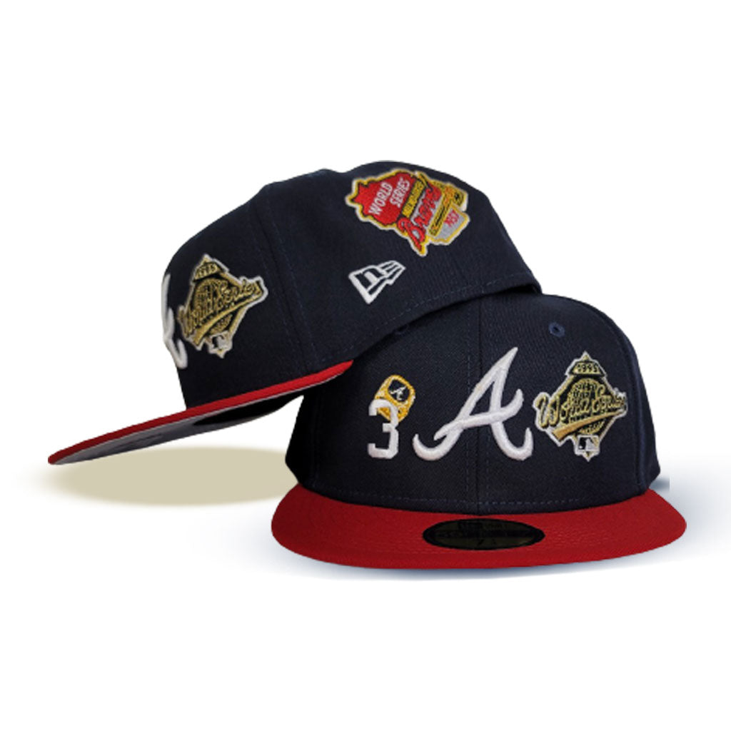 Atlanta Braves 3 Time World Series Champions Fitted Hat