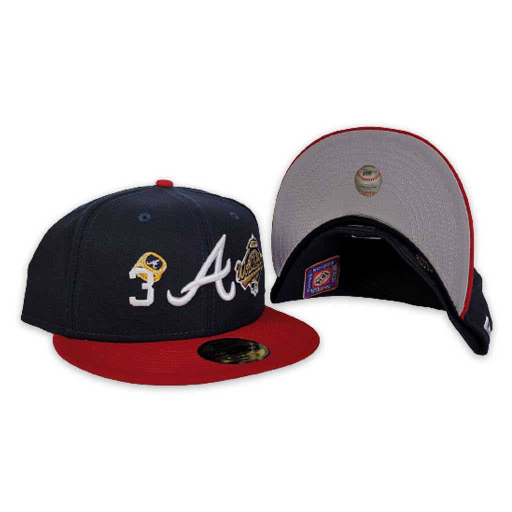 Navy and Red Atlanta Braves 3X Championship Ring New Era Fitted Hat –  Sports World 165