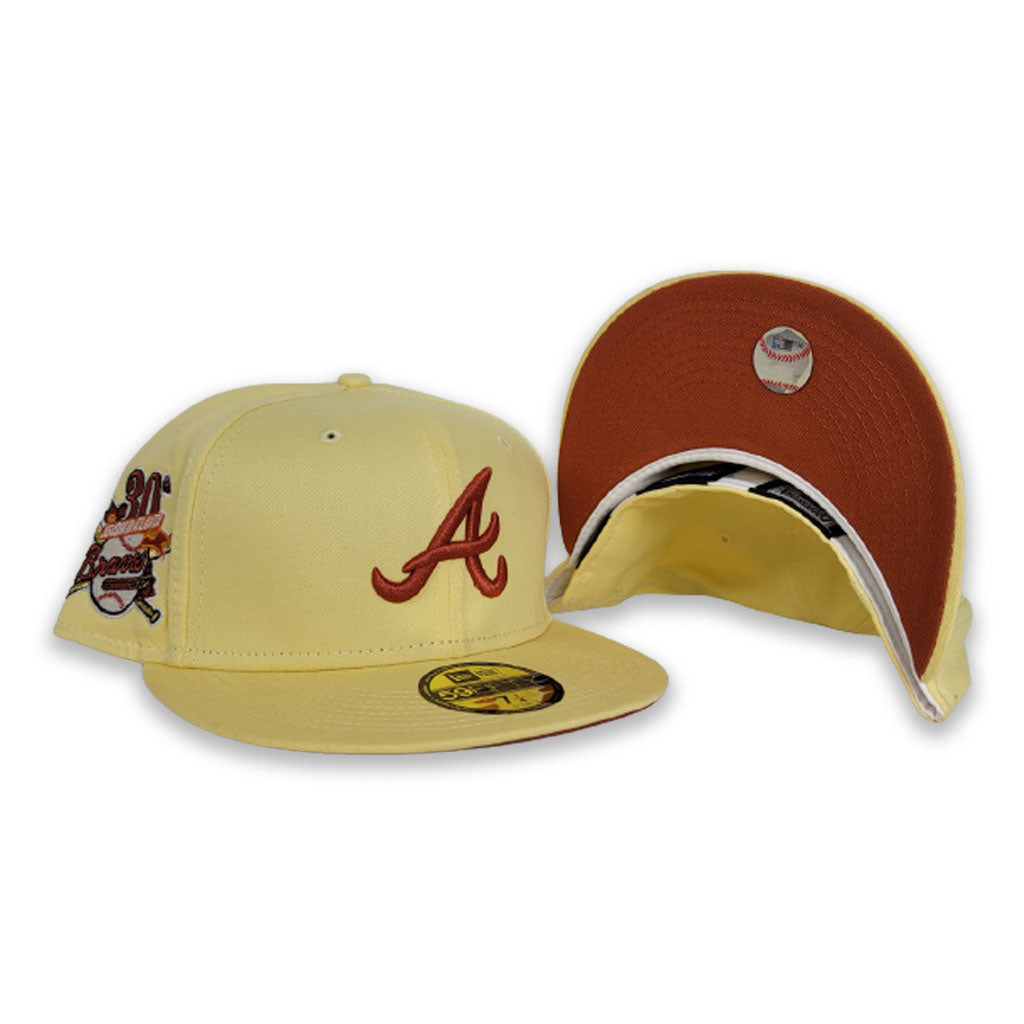 New Era 59FIFTY Peaches and Cream Atlanta Braves 30th Anniversary Patch Hat - Maroon, Gold Maroon/Gold / 7
