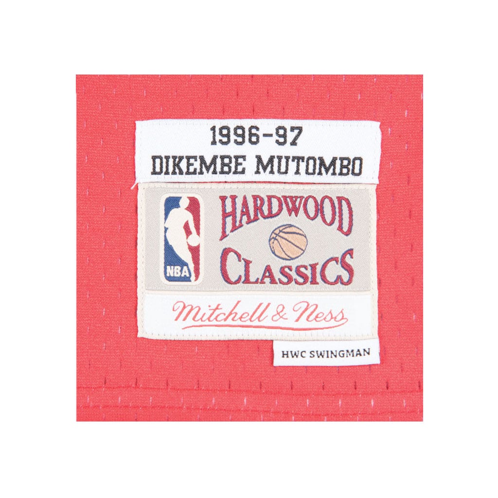 Dikembe Mutombo Atlanta Hawks Mitchell & Ness White Hardwood Classics  1996-97 Swingman Jersey