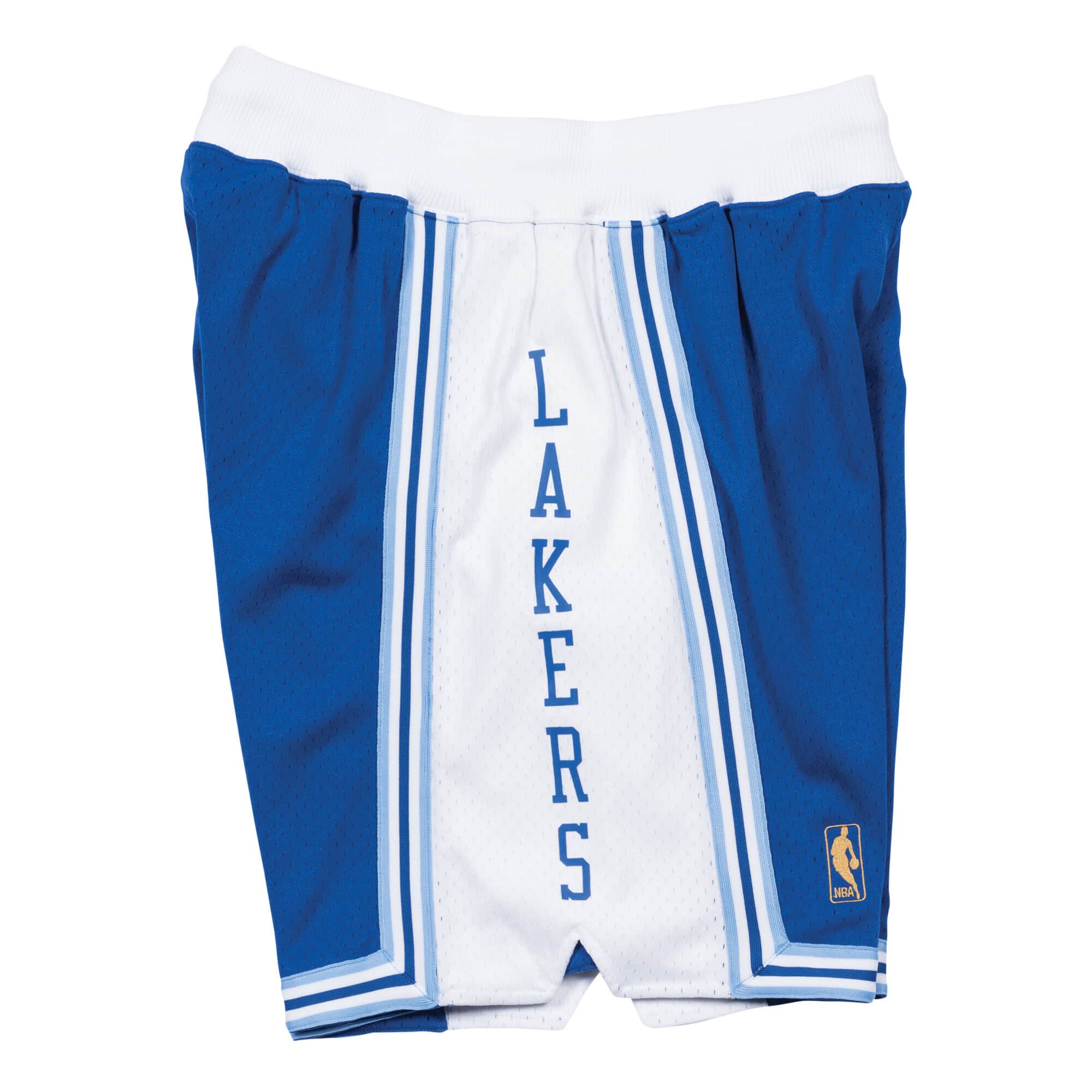 Men's Mitchell & Ness Light Blue/Blue Los Angeles Lakers 1996/97 Hardwood Classics Fadeaway Reload 3.0 Swingman Shorts