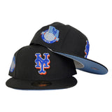 BLACK NEW YORK METS ICY BLUE BOTTOM NEW ERA 59FIFTY FITTED HAT