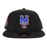 BLACK NEW YORK METS PINK BOTTOM NEW ERA 59FIFTY FITTED HAT